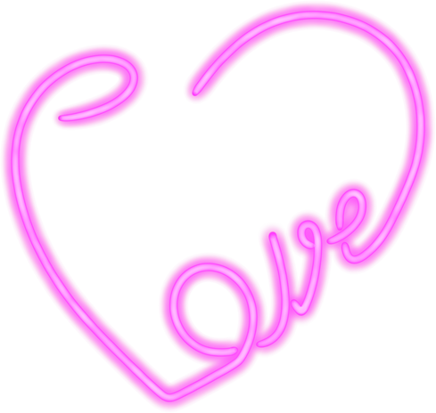 Neon love heart png